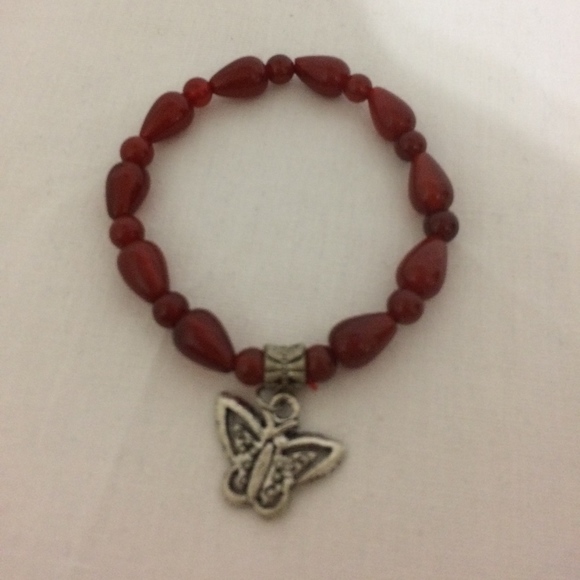 Jewelry - Women's Red Stone Stretch Bracelet